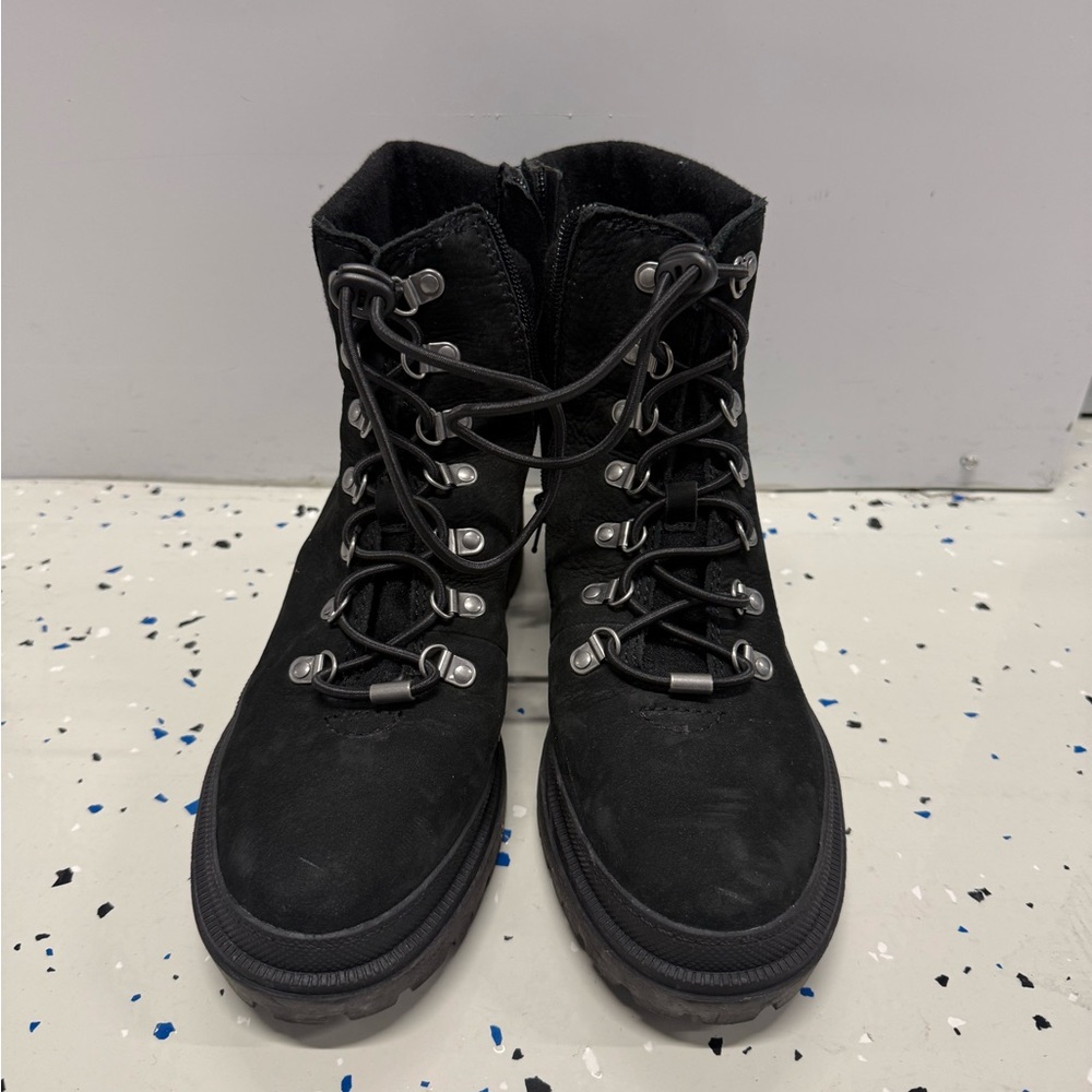 Lucky Brand Black Lace Up Boots